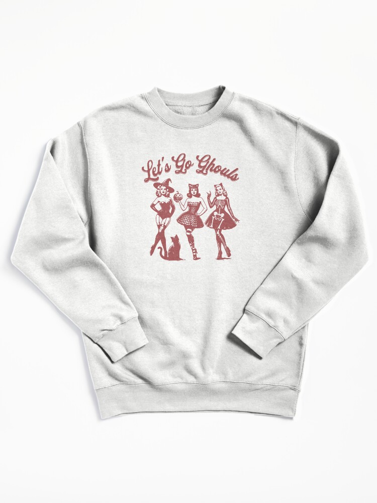 Lets Go Ghouls, Retro Vintage Halloween, Witchy Halloween Pullover Sweatshirt