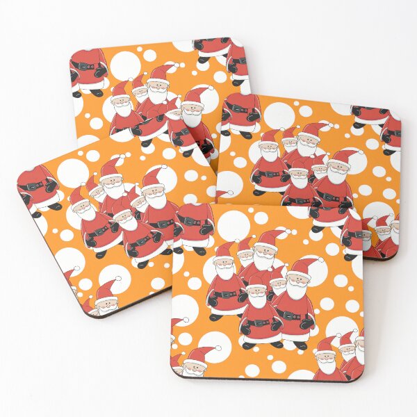Item preview, Group of Festive Santa's on Orange Pattern designed and sold by Artistestella.