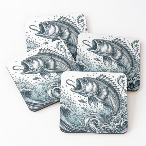 Item preview, Dynamic Fish Line Art: Soaring Out of the Water designed and sold by choder61.