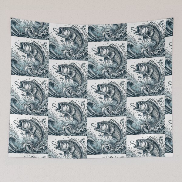 Item preview, Dynamic Fish Line Art: Soaring Out of the Water designed and sold by choder61.