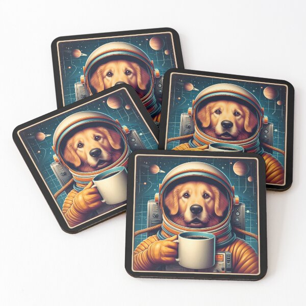 Item preview, Astronaut Golden Retriever Dog funny vintage t-shirts designed and sold by PAVOXAR.