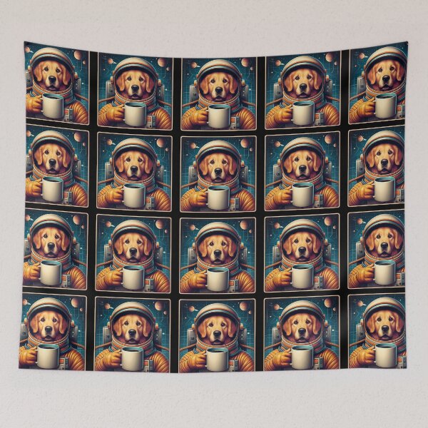 Item preview, Astronaut Golden Retriever Dog funny vintage t-shirts designed and sold by PAVOXAR.