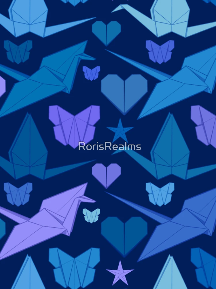 Thumbnail 5 of 5, iPhone Case, Origami Pattern - Blue designed and sold by RorisRealms.
