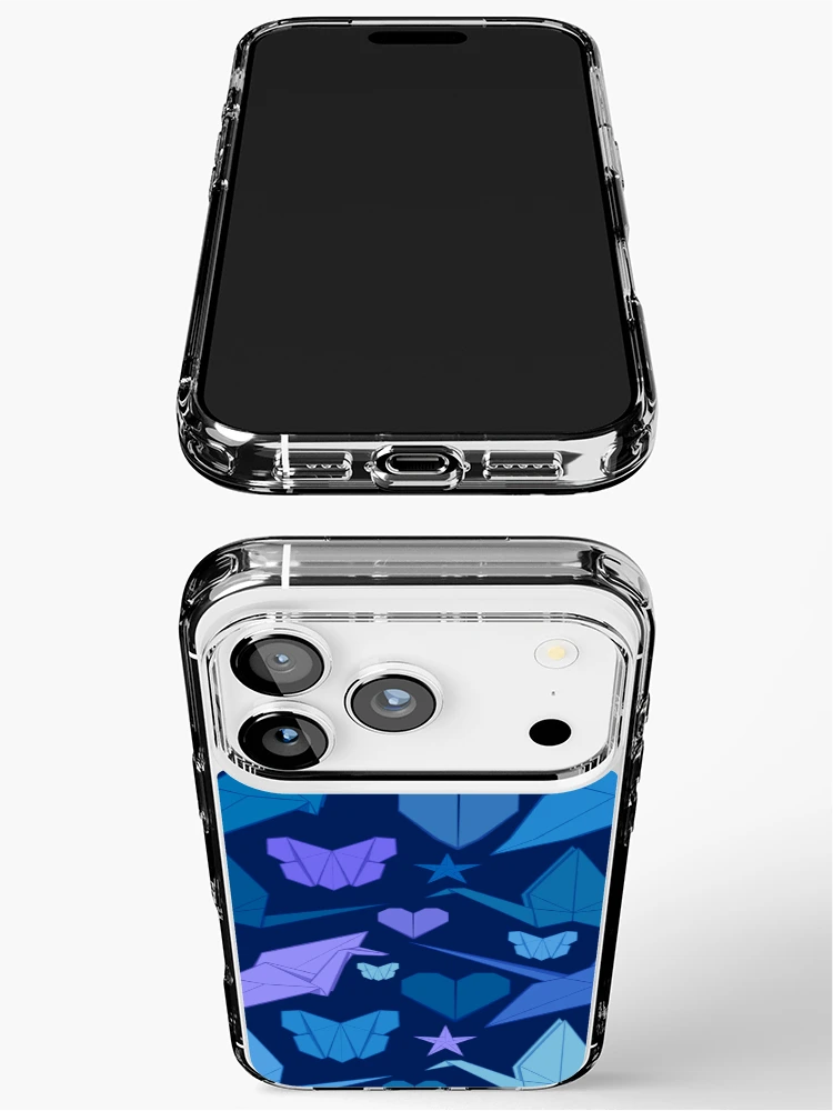 Thumbnail 3 of 5, iPhone Case, Origami Pattern - Blue designed and sold by RorisRealms.