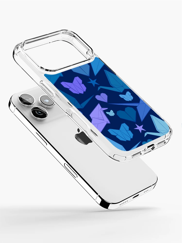 Thumbnail 2 of 5, iPhone Case, Origami Pattern - Blue designed and sold by RorisRealms.
