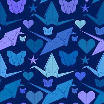 Artwork thumbnail, Origami Pattern - Blue by RorisRealms