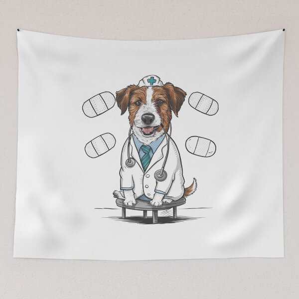 Item preview, Dog as doctor designed and sold by KukerLukii.
