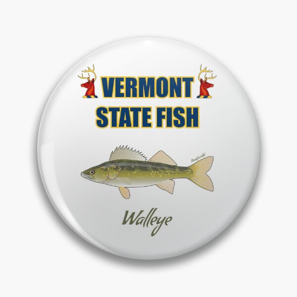 Artikelvorschau, Vermont State Warmwasserfisch - Zander T-Shirt entworfen und verkauft von KaplanCrypto.
