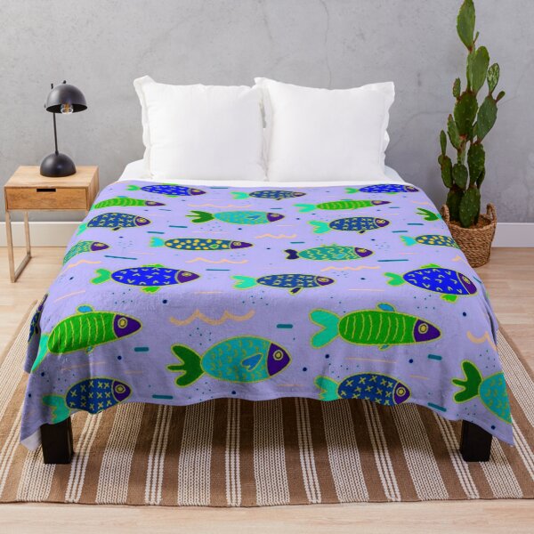 Item preview, Cute Fish Print in Light Blue designed and sold by larissa-myrie.