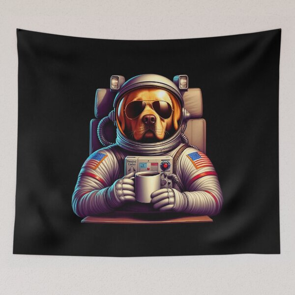 Item preview, Astronaut Labrador Retriever Dog funny vintage t-shirts designed and sold by PAVOXAR.