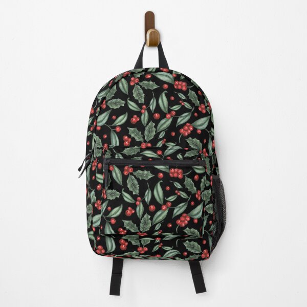 Item preview, Winter foliage - holly and red berries - black designed and sold by LindaSitniece.