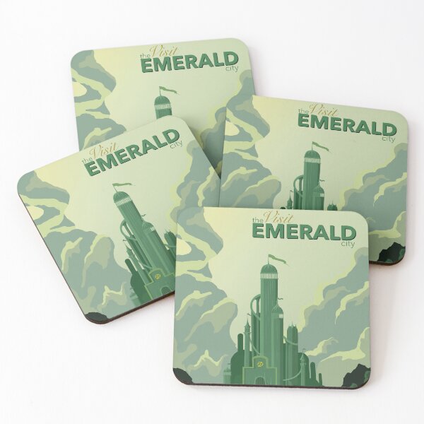 Item preview, The Emerald City Retro Style Travel Poster designed and sold by itsgoodjunk.