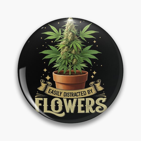 Item preview, Funny- Easily Distracted By Flowers - Unique Design- Black designed and sold by JLEmporium.