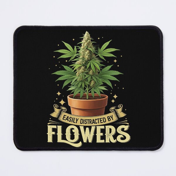 Item preview, Funny- Easily Distracted By Flowers - Unique Design- Black designed and sold by JLEmporium.