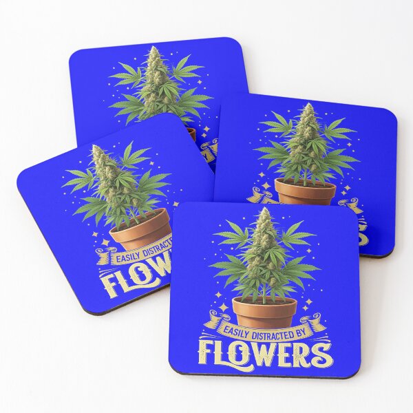 Item preview, Funny- Easily Distracted By Flowers - Unique Colorful  - Blue designed and sold by JLEmporium.