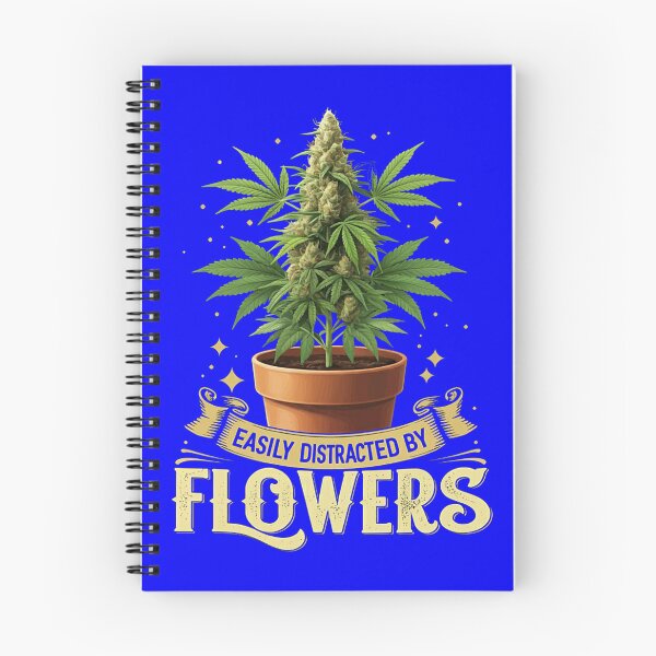Item preview, Funny- Easily Distracted By Flowers - Unique Colorful  - Blue designed and sold by JLEmporium.