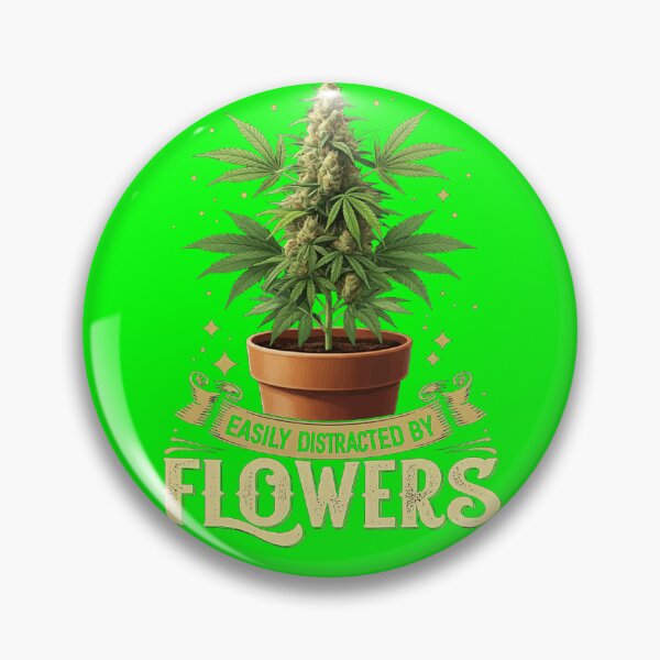 Item preview, Funny- Easily Distracted By Flowers - Unique Colorful  - Green designed and sold by JLEmporium.