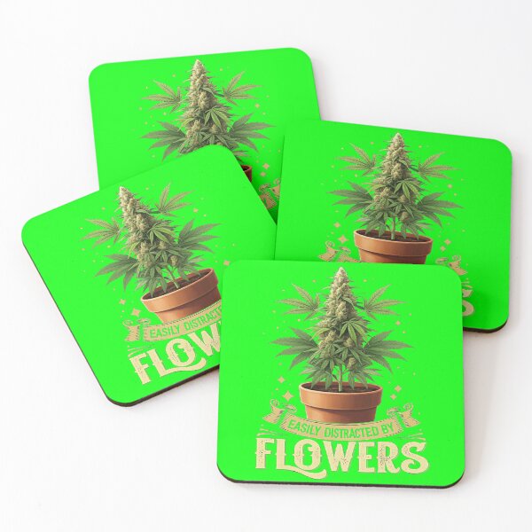 Item preview, Funny- Easily Distracted By Flowers - Unique Colorful  - Green designed and sold by JLEmporium.
