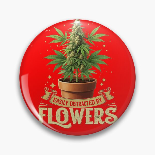 Item preview, Funny- Easily Distracted By Flowers - Unique Colorful  -Red designed and sold by JLEmporium.