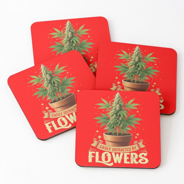 Item preview, Funny- Easily Distracted By Flowers - Unique Colorful  -Red designed and sold by JLEmporium.