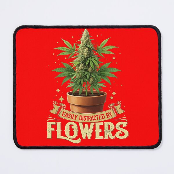 Item preview, Funny- Easily Distracted By Flowers - Unique Colorful -Red designed and sold by JLEmporium.