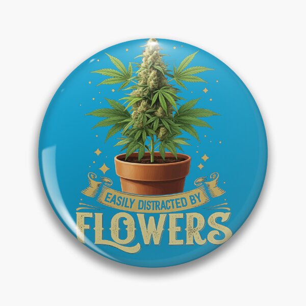 Item preview, Easily Distracted By Flowers - Unique Colorful - Light Blue designed and sold by JLEmporium.