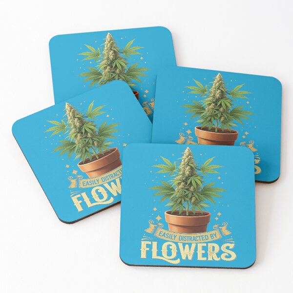 Item preview, Easily Distracted By Flowers - Unique Colorful - Light Blue designed and sold by JLEmporium.