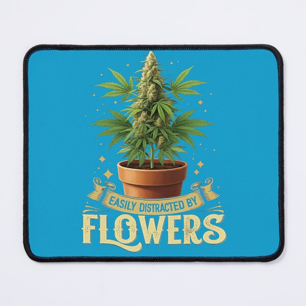 Item preview, Easily Distracted By Flowers - Unique Colorful - Light Blue designed and sold by JLEmporium.