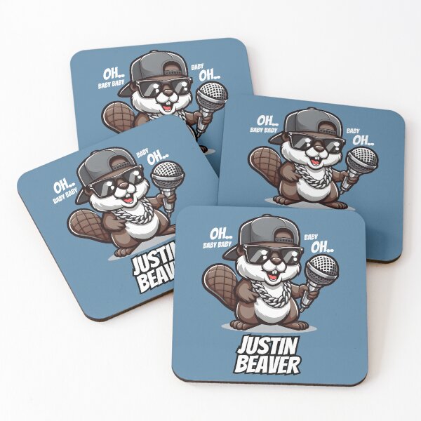 Item preview, Cute and Cool Justin Beaver - Street style in cool glasses and a mic ready to sing designed and sold by The magic  Yellow bus.