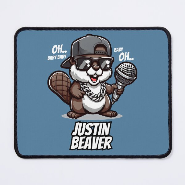 Item preview, Cute and Cool Justin Beaver - Street style in cool glasses and a mic ready to sing designed and sold by The magic Yellow bus.