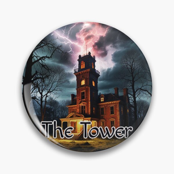 Item preview, Major Arcana Tarot Card The Tower - Horror Mansion Struck by Lightning designed and sold by Pixel Waite.
