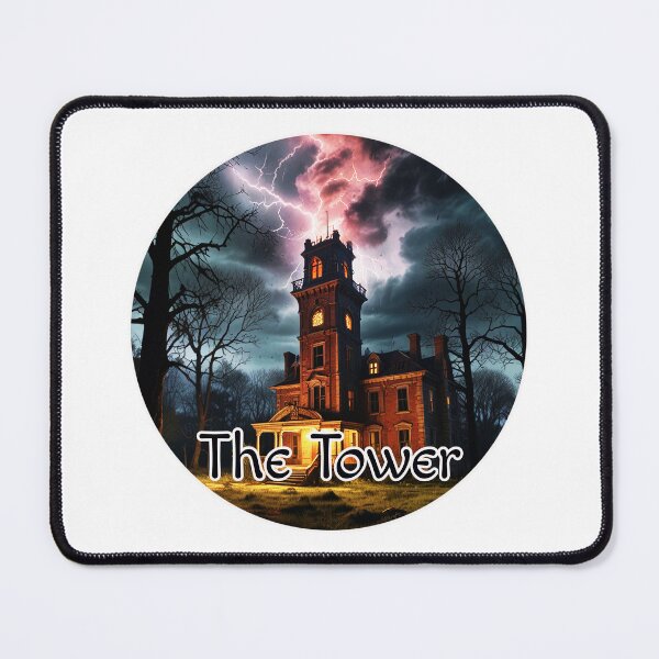 Item preview, Major Arcana Tarot Card The Tower - Horror Mansion Struck by Lightning designed and sold by Pixel Waite.