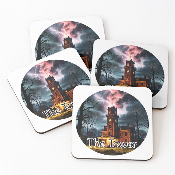 Item preview, Major Arcana Tarot Card The Tower - Horror Mansion Struck by Lightning designed and sold by Pixel Waite.