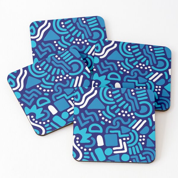 Item preview, Blue Line Shape Pattern designed and sold by ARTHEMID.