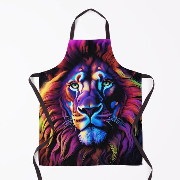 Aperçu de l'œuvre Néon/Lumière noire Art d'un lion 2 créée et vendue par JJArtCreations.