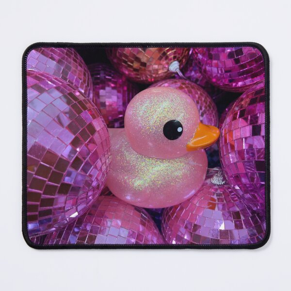 Item preview, Pink Disco Mirror Ball Glitter Rubber Duck designed and sold by JimNEmDesigns.