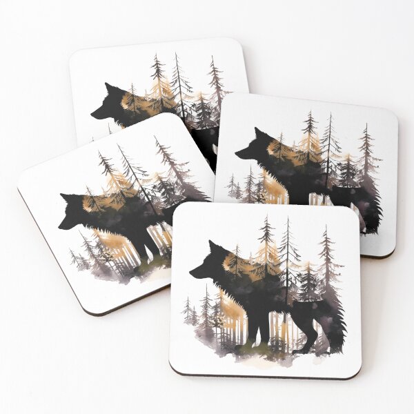 Item preview, Colorful Wolf Silhouette Painting designed and sold by WildShadows.