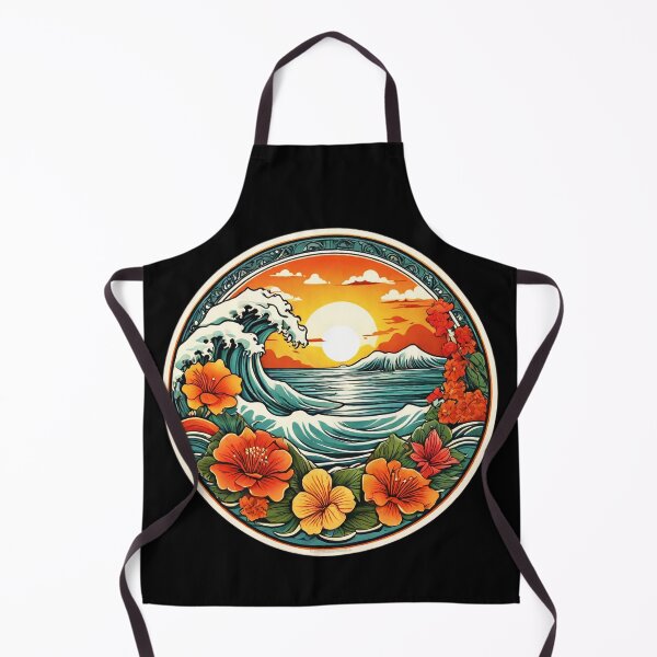 Item preview, Hawaiian Sunset and Ocean Waves with Orchids designed and sold by NautiChic.