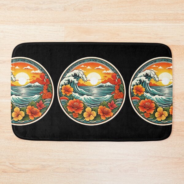 Item preview, Hawaiian Sunset and Ocean Waves with Orchids designed and sold by NautiChic.