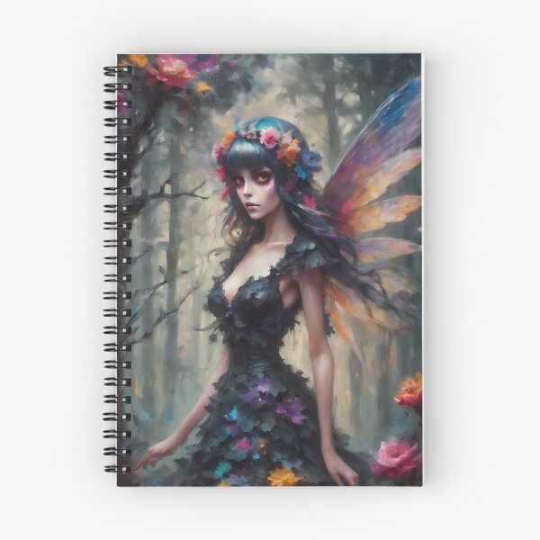 Item preview, Dark fairy in a magical forest - dark fairytale faerie victorian fairycore gothic girly goth butterfly girl designed and sold by Fantasy Cache.