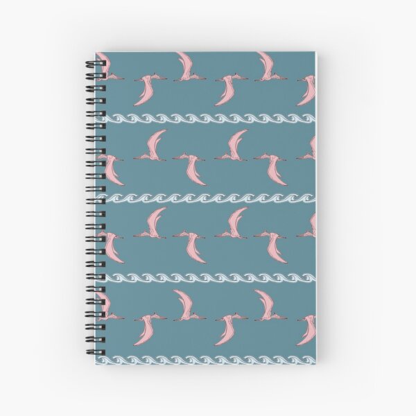 Pteranodon in flight over the sea Spiral Notebook