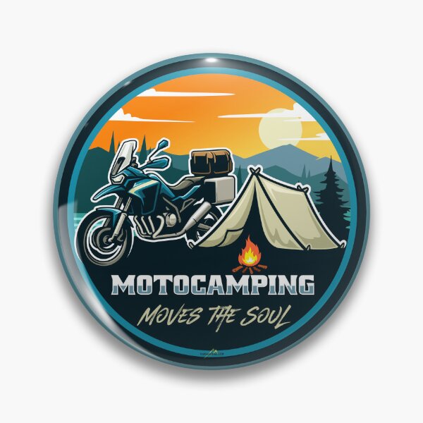 Item preview, Motocamping Motorcycle Camping Sticker T-Shirt 01 designed and sold by OuterShellUK.