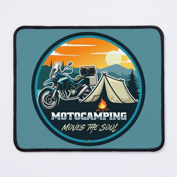 Item preview, Motocamping Motorcycle Camping Sticker T-Shirt 01 designed and sold by OuterShellUK.