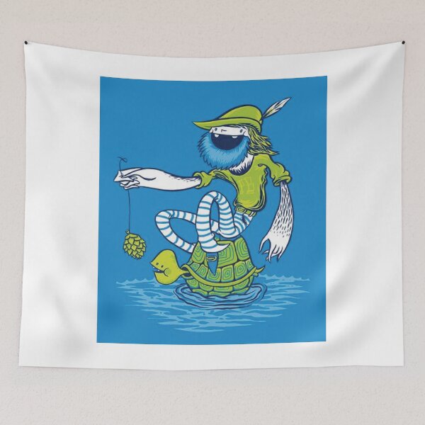 Item preview, Whimsical Bearded Character Riding a Turtle	 designed and sold by barbarocris.