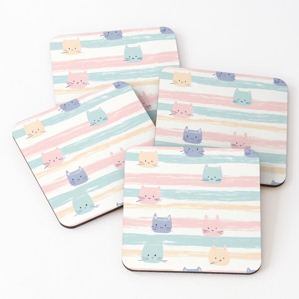 Item preview, Cute Cat Pastel Stripe designed and sold by JulieInspired.