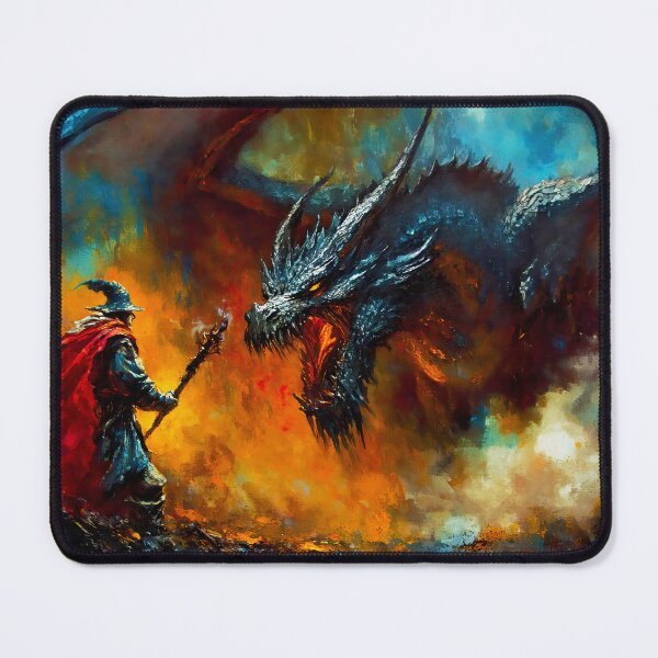 Item preview, When Titans Clash, The Wizard and the Black Dragon designed and sold by AM FineArtPrints.