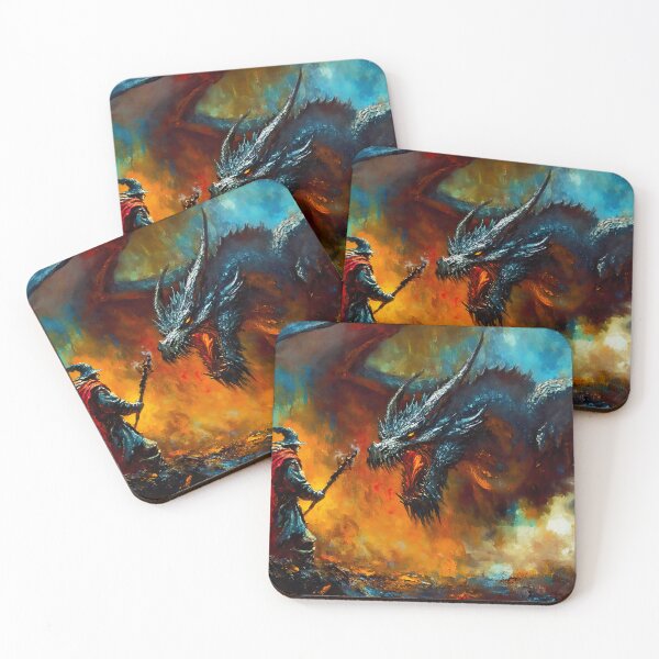 Item preview, When Titans Clash, The Wizard and the Black Dragon designed and sold by AM FineArtPrints.