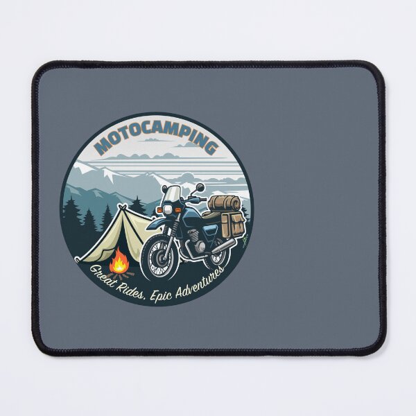 Item preview, Motocamping Motorcycle Camping Sticker T-Shirt 02 designed and sold by OuterShellUK.
