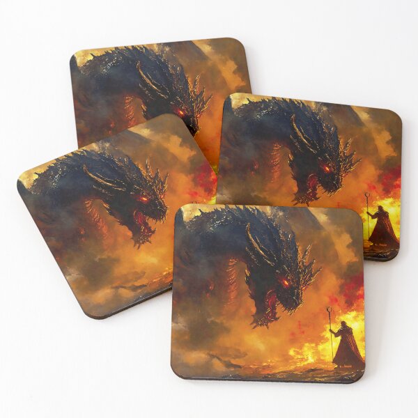 Item preview, When Titans Clash, The Wizard and the Black Dragon designed and sold by AM FineArtPrints.
