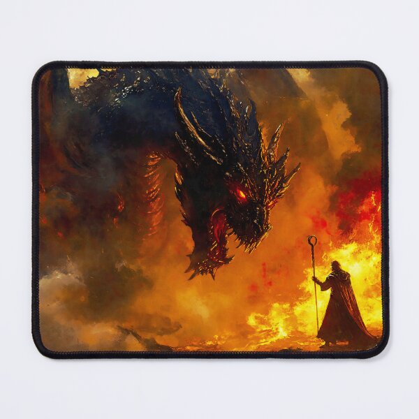 Item preview, When Titans Clash, The Wizard and the Black Dragon designed and sold by AM FineArtPrints.